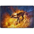 thumbnail image 4 of SKYSONIC Fiery Wolf Forest Area Rug 72x48in Unique Artwork Non-Slip Floor Carpet for Indoor Living Dining Room and Bedroom Area, 4 of 7