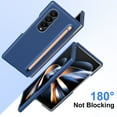 thumbnail image 2 of ELEHOLD Case for Samsung Galaxy Z Fold 4, Heavy Duty Shockproof PC Matte Case with S Pen [Built-in Screen Protector] & Pen Holder,Blue, 2 of 7