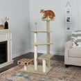 thumbnail image 3 of FurHaven Pet Products Cat Furniture Play Stairs with Cat-IQ Busy Box - Cream, 49.5", 3 of 11