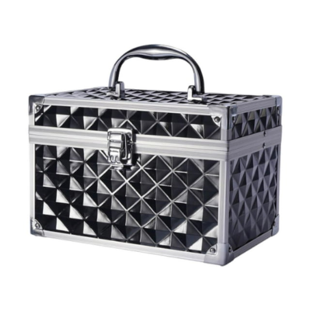 Estuche de maquillaje para decoración de uñas, resistente y multifunción. Negro