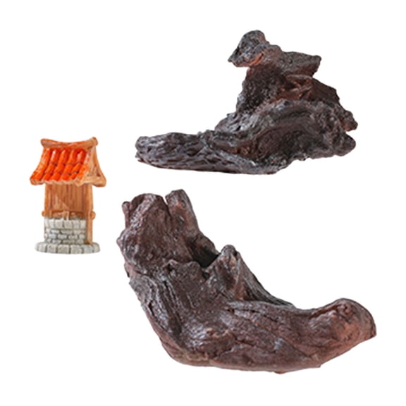 Raindrops 3pcs Small Driftwood for Aquarium Resin Branch Shaped Fish Tank Decorations Aquarium Decor