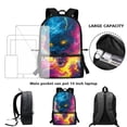 thumbnail image 4 of Uorisanigo Galaxy Wolf Backpack for School 4 in 1 Set, Large Capacity Back to School Bag Insulated Lunch Box Pencil Bag Water Bottle Sleeve Gift for Girls Boys Teens, 4 of 7