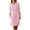 Pink, variant on Women Casual 3/4 Sleeve Dress Crew Neck Button Dresses Dressy Loose Lounge Wear Daily Dress with Pockets