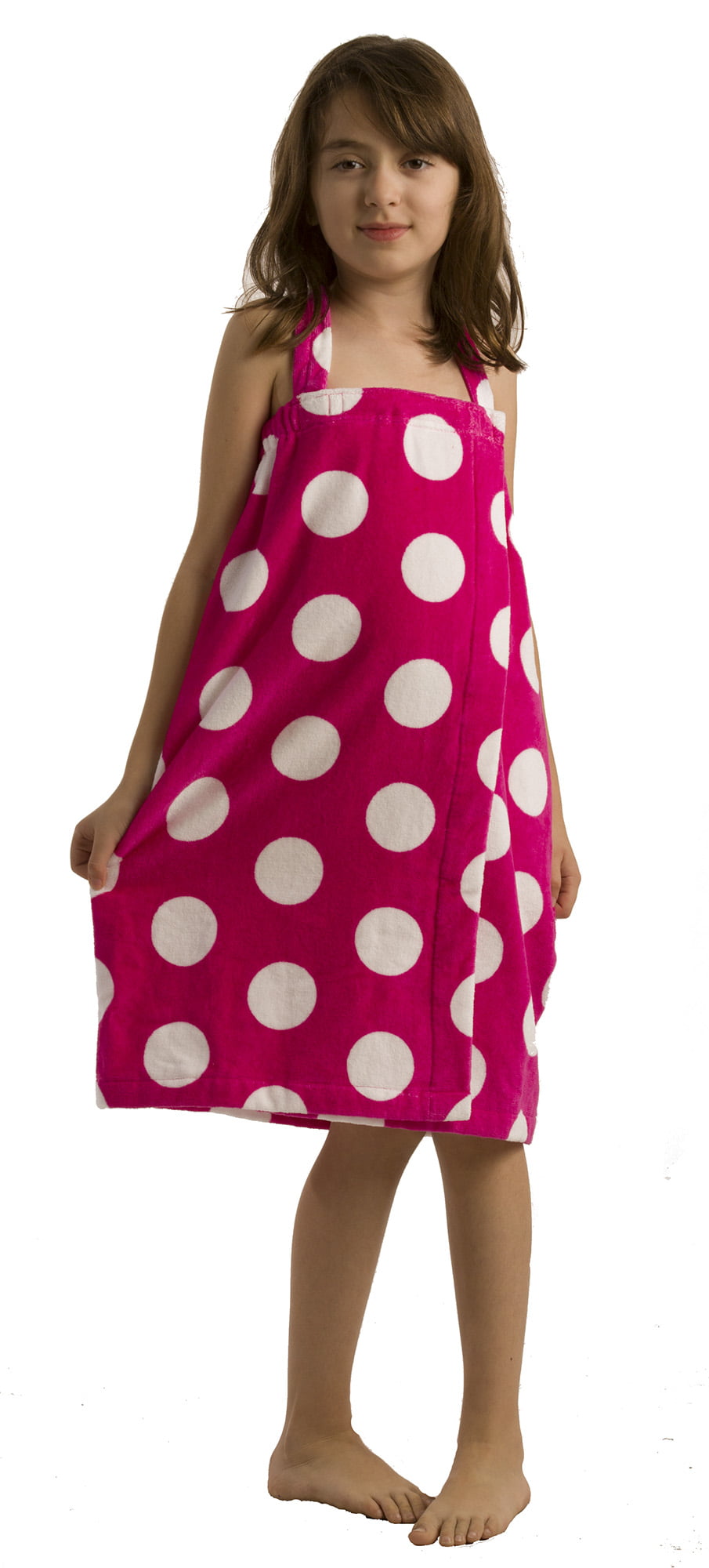 BY LORA Polka Wraps for Girls Bath Wraps Robes Cover up, Hot Pink ...