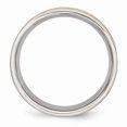 thumbnail image 2 of Stainless Steel Grooved Yellow IP-plated Mens 8mm Brushed Band Size: 11; for Adults and Teens; for Women and Men, 2 of 6