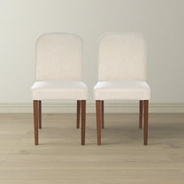Noble House Sherwin Capri Mid-Century Dining Chair Set, Linen Upholstery with Solid Wood Frame, Set of 2, Beige   Brown