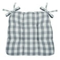 thumbnail image 2 of 6 Pack Country Farmhouse Plush Buffalo Plaid Checkered Chair Cushion Pads With Tear Proof Ties - Gray/White, 2 of 3