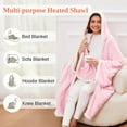 thumbnail image 2 of Heated Shawl Wraps for Women, Wearable Heated Throw Blanket, Electric Heated Wrap Poncho with Pockets,6 Heating Levels 4 Hours Auto-Off, Overheat Protection Machine Washable, 50”x64”, Pink, 2 of 6