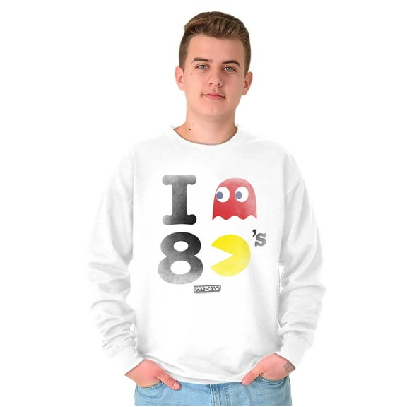 I Love Pacman 80's Sweatshirt for Men or Women Brisco Brands M