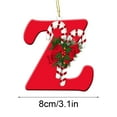 Christmas Initial with Red Hat Christmas Tree Ornaments Personalized