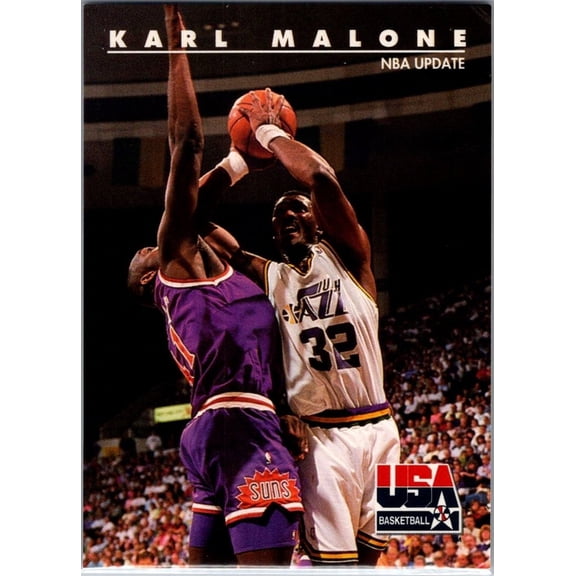 1992 SkyBox USA Basketball NBA Update Karl Malone #46 Utah Jazz Basketball Card USA Basketball NBA Basketball Trading Card