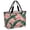 Pink, Deep Green, Blush, variant on Pink Flamingo Beach Bag for Women, Large Breathable Mesh Beach Tote Bag, Vintage Summer Tropical Leaves Burlap Sandproof Lightweight Travel Bags for Vacation Picnic Swimming Pool 15.7"x15.7"x9.1"