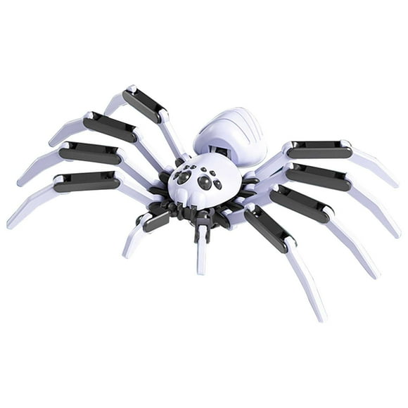 White Diy Movable Joint Spider Model 3D Simulation Toy For Kids Prank Fun Educational Building Kit Hands On Activity Creative Play