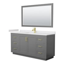 Wyndham Collection Miranda 66" Wood Single Bathroom Vanity in Dark Gray/Gold
