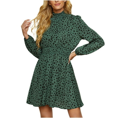 

Airpow Women Long Sleeve Round-Neck Dress Women s Sexy Printed High Waist Fashion Round Neck Long Sleeve Loose Floral Waist Dress Long Sleeve Round Neck Dress Maternity Maxi Dress