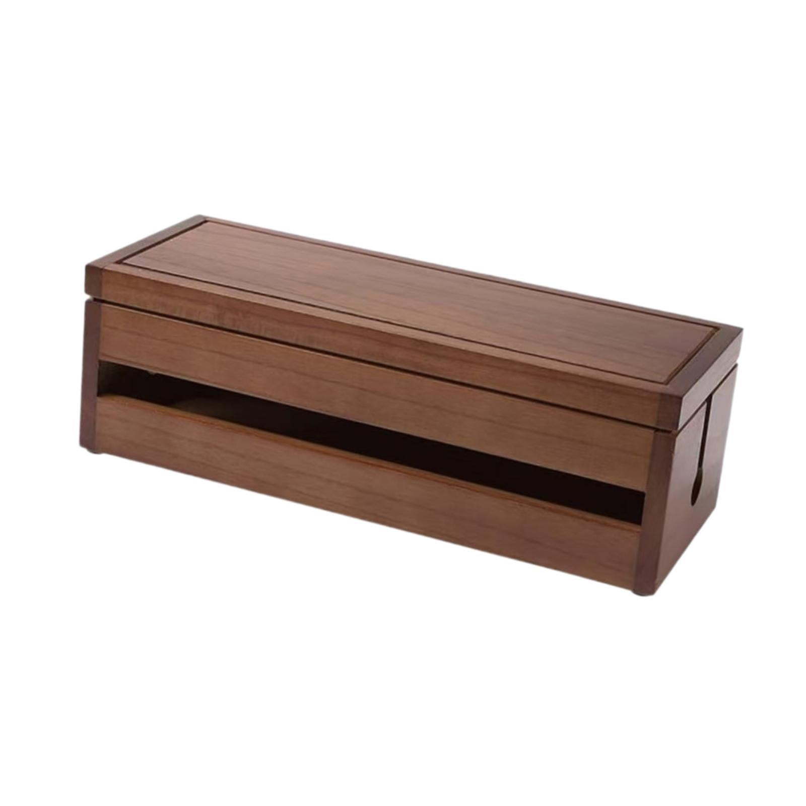 Fiocias Cable Management Box Cord Management Cable Organizer Box Cords Hider for TV Desk Brown