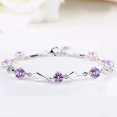 thumbnail image 6 of Women Bracelet Contrast Color Purple Rhinestone Adjustable Size Length Copper Wrist Jewelry Gift for Birthday Anniversary Special Occasion, 6 of 7