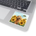 thumbnail image 3 of Goldendoodle Hello Summer Sunshine Sunflowers Spring Retro Vintage Vinyl Sticker Doodle Dog Lover Gifts Idea Waterproof Decal Art Decor - 00008, 3 of 5