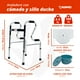 thumbnail image 5 of Andadera con Cómodo Sanitario Silla de Ducha | Plegable, Estructura de Acero, Cubeta con Tapa, 6 Niveles de Altura, Soporta hasta 100 Kg, 5 of 11