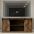 thumbnail image 3 of Furmax 65 inch TV Stand Entertainment Center with Sliding Barn Doors and Storage,Rustic Oak, 3 of 9