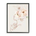 thumbnail image 2 of Simple Pink Botanical Pattern Bouquet Person Outline Botanical & Floral Graphic Art Framed Art Print Wall Art, 2 of 5