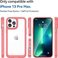 thumbnail image 5 of Case for iPhone 13 Pro Max Case Slim Dropproof [Defend from Drop/Scratch/Slip/Fingerprint] Clear Acrylic Hard Back Soft TPU Bumper Hybrid Phone Cover for iPhone 13 Pro Max-Red, 5 of 15