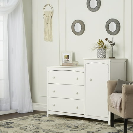 Dream on Me Providence 3-Drawer Chest Combo, White, Box 1 of 2