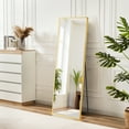 thumbnail image 3 of 59"x16" Full Length Mirror, Floor Mirror with Stand, Freestanding, Wall Mounted, Arched-Top Full Body Mirror for Bedroom, Dressing Room -Gold, 3 of 8