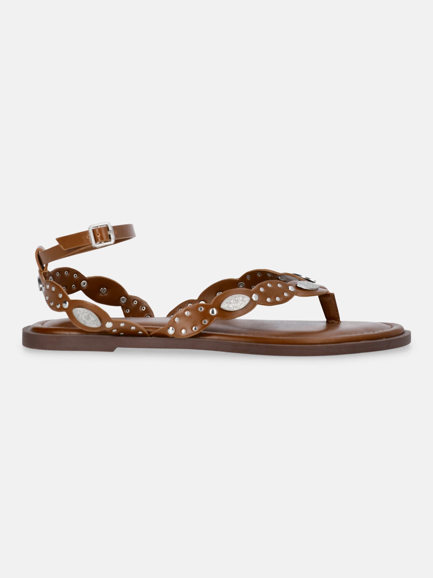 No Boundaries Studded Faux Leather Sandals, Women's