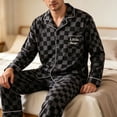 thumbnail image 5 of Jamicy Cotton Pajamas for Men Set Long Sleeve Soft Pajamas for Men Button Down Sleepwear Pjs Lounge Sets with Pockets Home Wear for Winter, 5 of 6