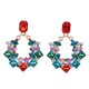 thumbnail image 1 of Large Dangle Drop Earrings Hollow Circle Colorful Rhinestone Chandelier Earrings for Women Large Rhinestone Drop Dangle Earrings, 1 of 4