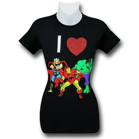 

Marvel I Heart Avengers Women s T-Shirt-Fitted Medium