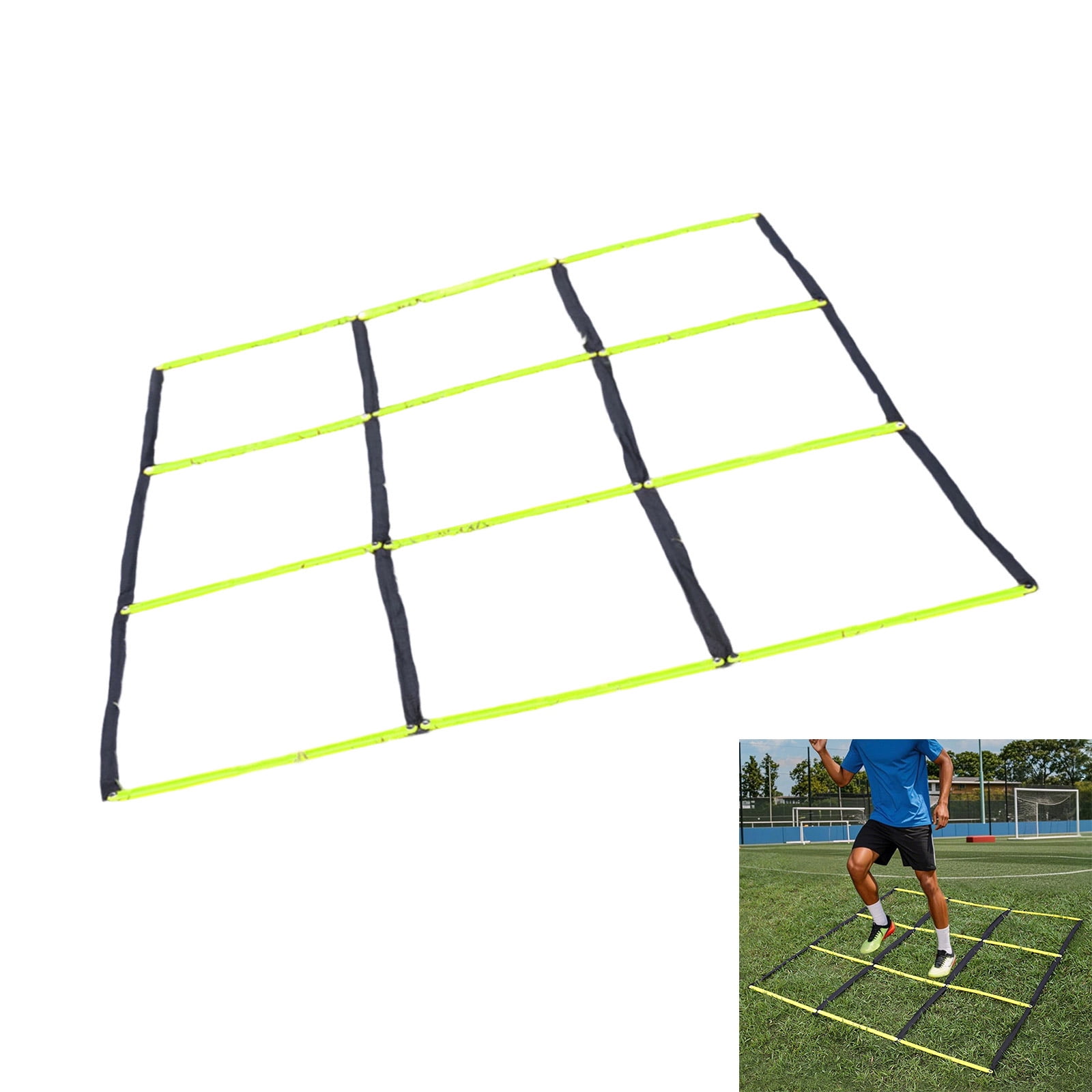 Adjustable Speed Agility Ladder with Rungs for Football Basketball Training, Portable Fitness Equipment Indoor Outdoor