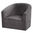 thumbnail image 2 of Housse de Sofa Extensible pour Fauteuil - Housse de Sofa Ajustée en Spandex Doux, Meuble Lavable avec Bas Extensible, Gris, 67-73 cm, 2 of 8