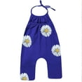 thumbnail image 3 of Zwiiyzr Toddler Girls Sunflower Romper Summer Floral Backless Jumpsuits Sling Halter Jumpsuit Children Clothing Blue, 3 of 5