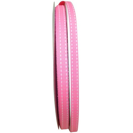 UPC: 0840108861659 | Jam Paper Grosgrain Saddle Stitch Ribbon  3/8 Inches X 50 Yards  Pink  Sold Individually