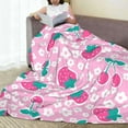 thumbnail image 6 of Cute Strawberry Cherry Flower Blanket Throw Blanket Soft Fuzzy Travel Blanket for Bedroom Living Room Couch Office Car All Season Gift for Girls Boys Women Men 60"x50", 6 of 6