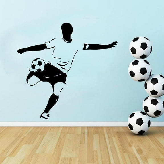 Soccer Player Wall Sticker Wall Decals For Boys Bedroom Kids Room Decoration Removable Vinyl Stickers Mural Wall Decor 30x31cm
