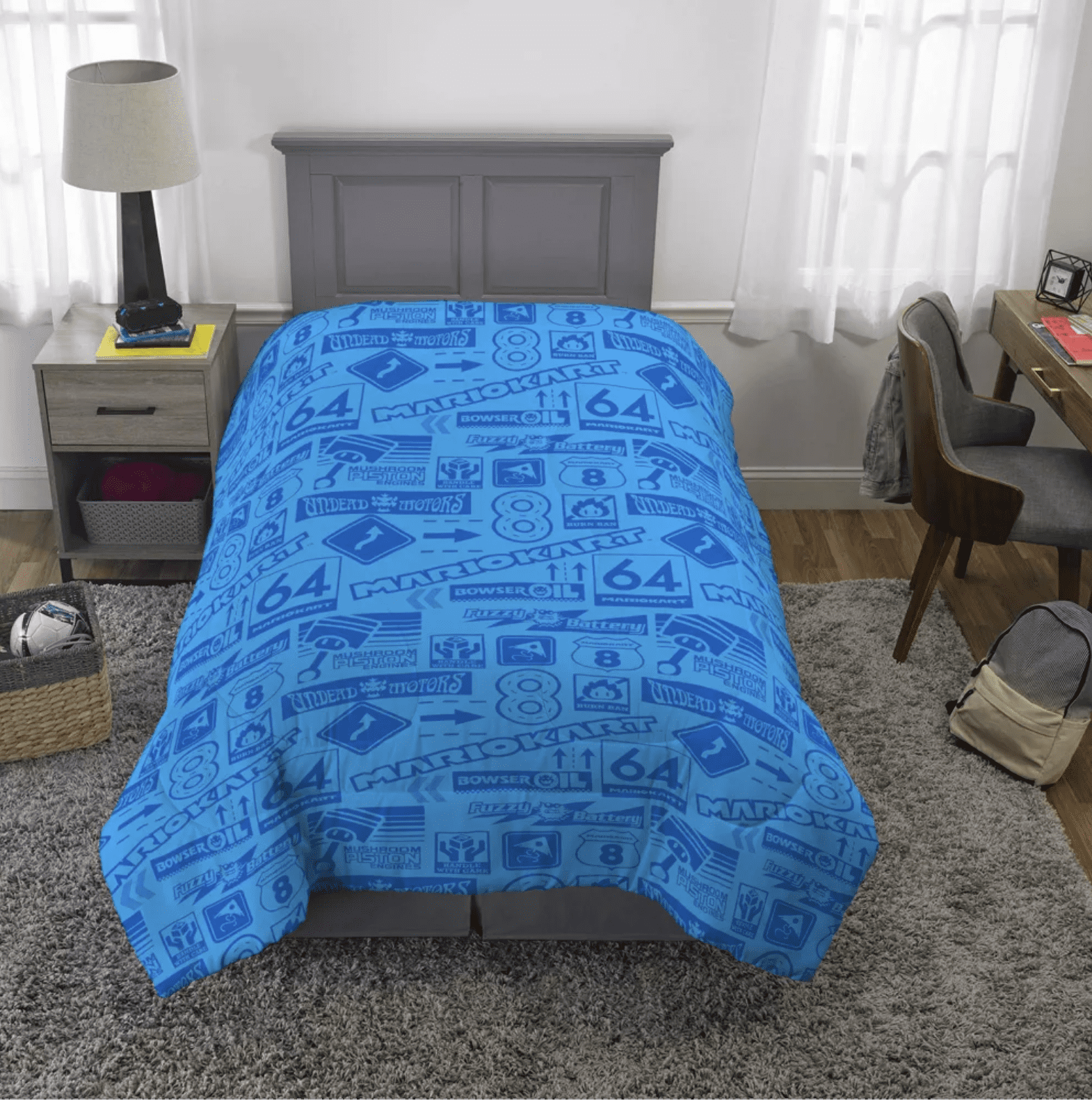 Franco Kids Super Mario Soft Twin Size Comforter, 64" W x 86" L