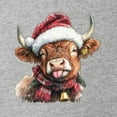 thumbnail image 3 of Wild Bobby Cute Fluffy Christmas Cow with Santa Hat, Cute Christmas Design. Unisex Sweater Crewneck Sweatshirt, 3 of 5