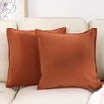 thumbnail image 2 of Throw Pillows for Couch Set of 2, Yamaziot 18" x 18" Decorative Pillow Accent Cushion for Sofa Bed Living Room, Solid Rust Orange Chenille, 2 of 9