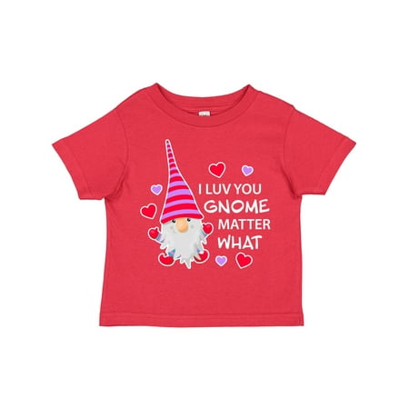 

Inktastic I Luv You Gnome Matter What with Gnome and Hearts Gift Toddler Boy or Toddler Girl T-Shirt