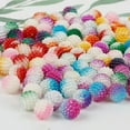 thumbnail image 4 of U8MO 50pcs 10mm Round Bubbles Colorful ABS Plastic Imitation Pearl Loose Beads-Rose, 4 of 7