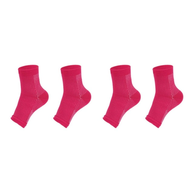 Ruiboury 2a Ensemble de 2 Bas de Compression Antidérapants pour Chevilles Attelle Confortables à Porter Rose P/M 2Ensemble