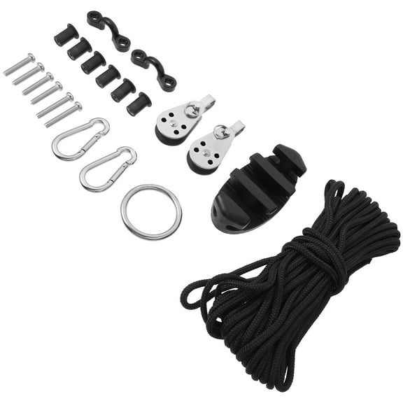 Yardwe Black Kayak Anchor Trolley System Easy Install for Boats 1Set