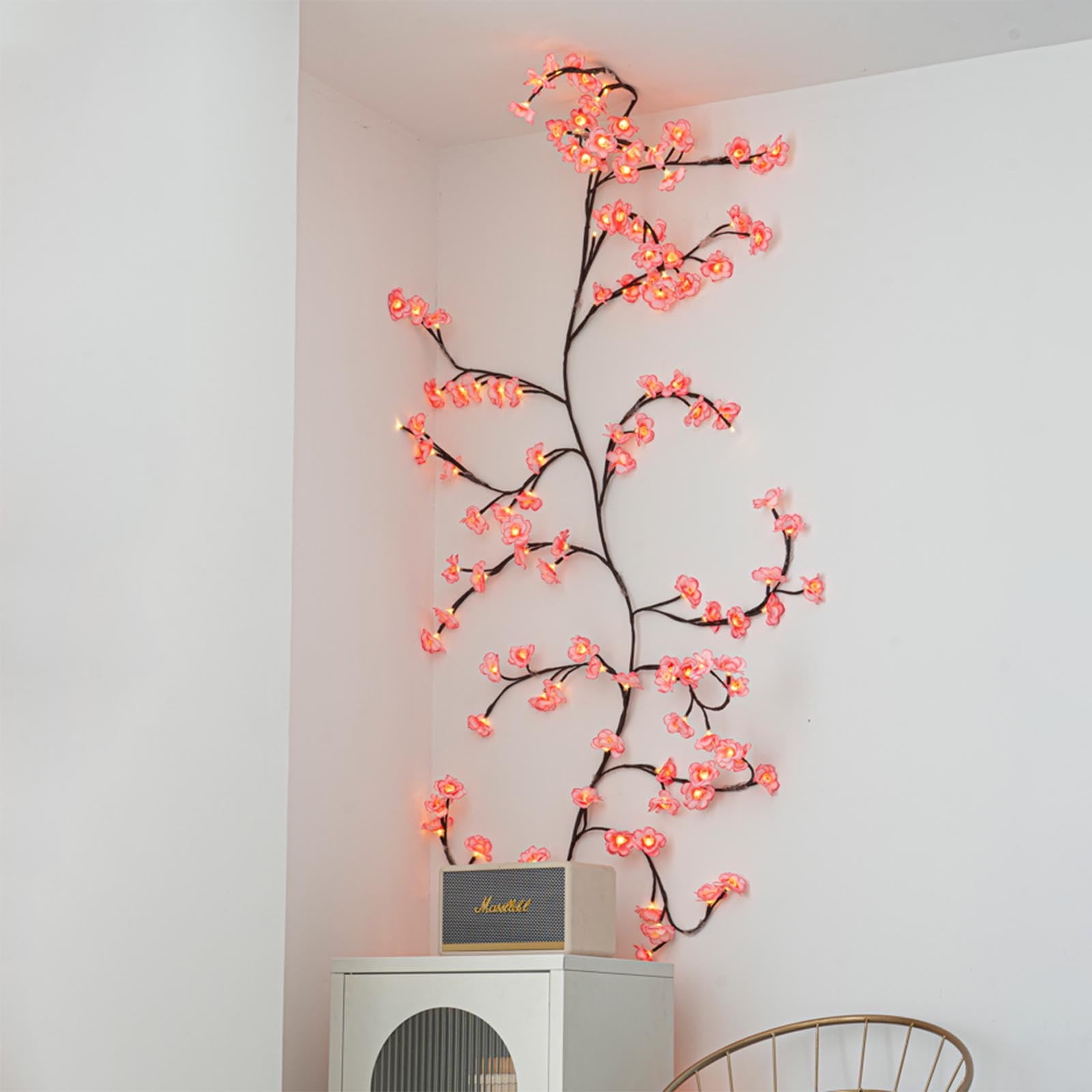 A Led Wall Branch Lights Garland With 8 Lighting Modes Warm White String Lights For Bedroom Trees Interior Walls Usb Powered 1.6 Meters 48 Lights