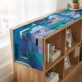 thumbnail image 6 of Table Runners 72 Inches Long Dress Scarves, Abstract Blue Farmhouse Kitchen/Dining Table Runner, Coffee Tablerunners, Painting Buildings Geometric Color Block 16x72 Inch, 6 of 9