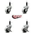 thumbnail image 2 of 2 Inch Thermoplastic Wheel 7/8 Inch Expanding Stem Caster Set with 2 Brakes, 2 of 2