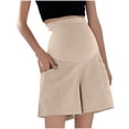 thumbnail image 2 of Delliss Women Pregnancy Fashion Straight Shorts Wide Leg Simple Maternity Shorts With Pocket, 2 of 5