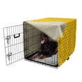 thumbnail image 5 of Dino Dog Crate Cover, Monochrome Mammal Ceratopsia Predator Rhythmic Pattern, Easy to Use Pet Kennel Cover Small Dogs Puppies Kittens, 7 Sizes, Grey Yellow, by Ambesonne, 5 of 6